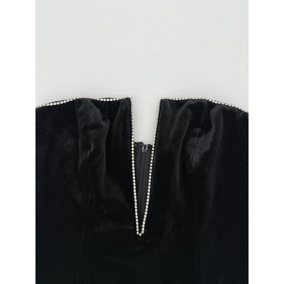 Meshki Elysia Rhinestone Black Strapless Mini Dress - Small - Picture 5 of 8